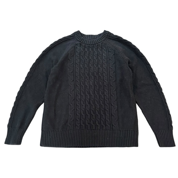 GAP Black Cable Knit Crewneck Sweater Maternity Women’s Medium - Picture 3 of 12